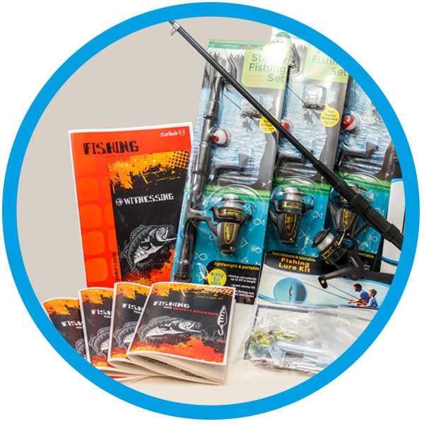 Our Mentoring Out of the Box - Fishing Kit has everything including (5) fishing poles and tackle!